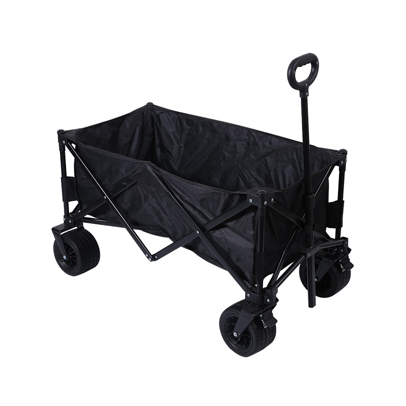 Black Beach Trolley Cart Camping Outdoor Utility Wagon Folding Wagon