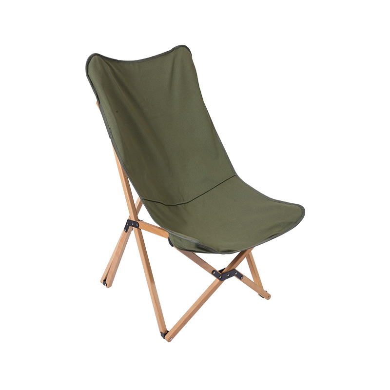Green Chair Sun Lounger Wooden Folding Portable Comfortable Recliner