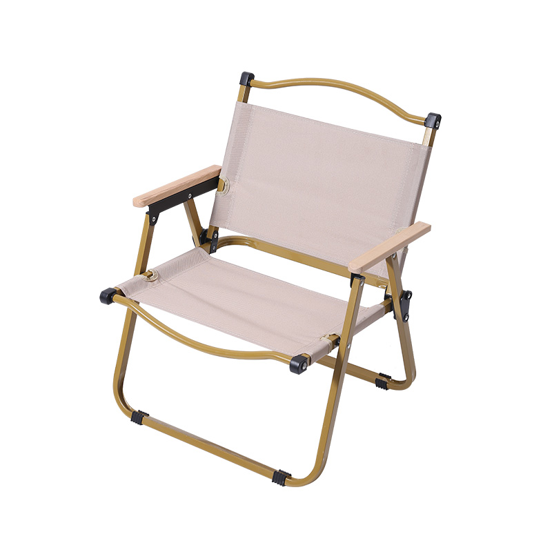 Camping Low Chair Portable Outdoor Aluminum Alloy Wood Grain Folding Chair