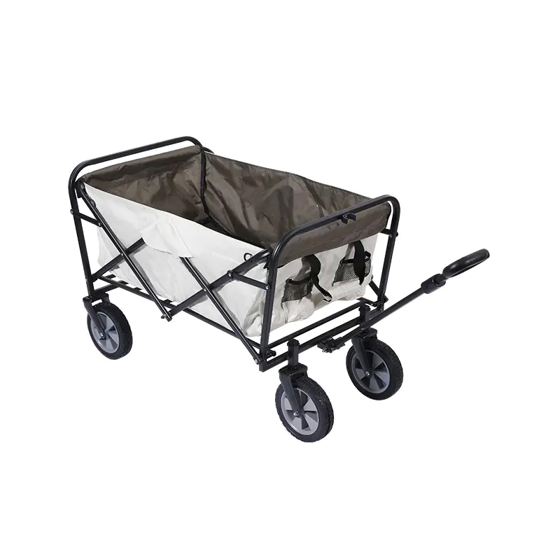 Foldable Wagon Cart Hand Pull Trolley Cart With Storage Basket